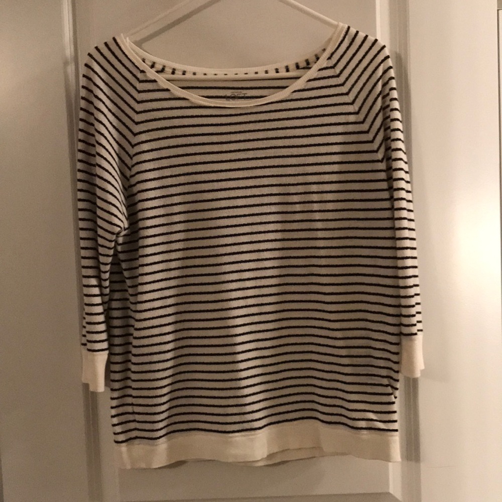Way Cute Loft Black and Off White Knit Top!